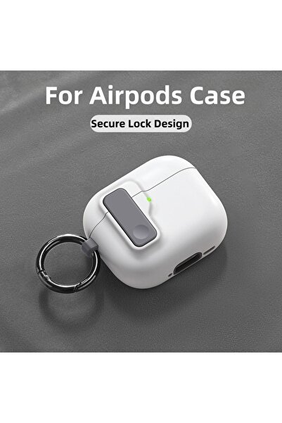Choice42 غطاء حماية أبيض لسماعات Airpods 4 2024 مقاوم للصدمات مع قفل أمان وسل...