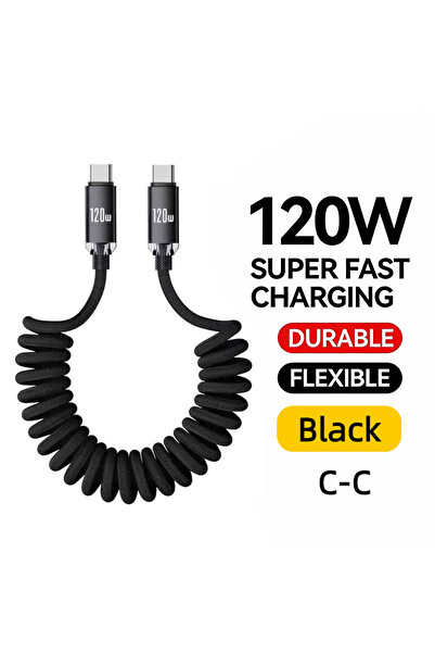 Choice10 كابل USB-C إلى Type-C أسود بطول 1 متر من NNBILI للسيارة، شحن سريع 12...
