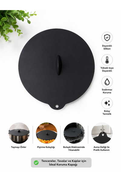 evolis kitchen 1 Piece 24 cm Vacuum 100% Silicone Pot, Bowl, Storage Container Lid - Air and Odor Proof Silicone Cover