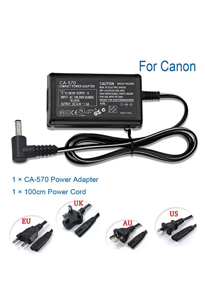 choice2 EU CA-570 Adapter/Charger for Canon R60 ZR65MC ZR70MCDC10 DC100 DC19 ...