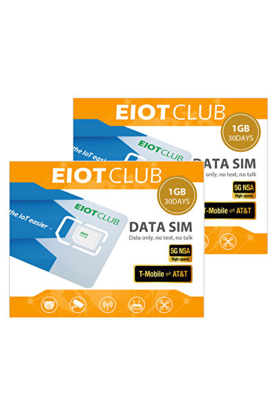 Choice1 (2 PCS) 1GB 30DAY EIOTCLUB USA Prepaid SIM Card 1GB AT&T, T-Mobile, H...