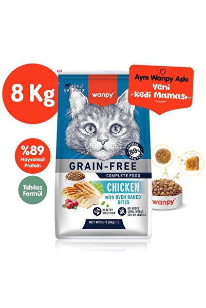 Wanpy Tahılsız Tavuklu Yetişkin Kedi Maması 8 kg