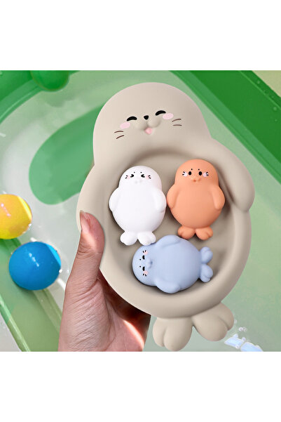 Choice Seal Family Baby Bath Toy Set Cute Animal Family Soft Silicone Otter H...
