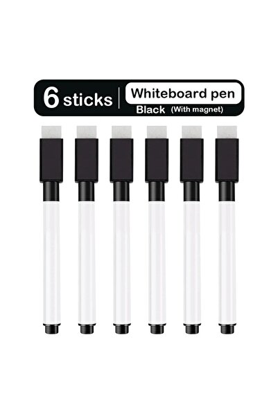Choice6 6PCS-Black 8pcs Magnetic Erasable Whiteboard Pen Color Options Blackb...
