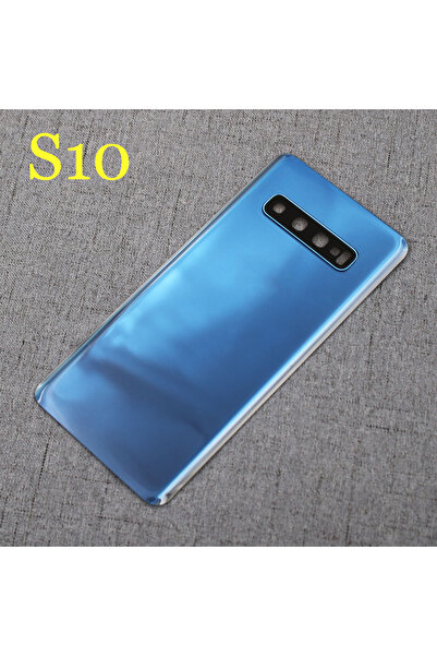 Choice6 غطاء خلفي زجاجي أزرق لهاتف S10 طراز G973F/S10Plus S10+ G975U، غطاء ال...