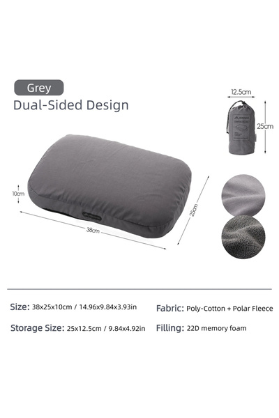 Choice1 Grey BISINNA 1pcs Memory Foam Pillow Portable Camping Cervical Pillow...