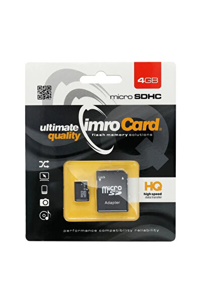 Imro Card de memorie microSD 4GB CLASA 10 UHS I 100MB/s cu adaptor SD