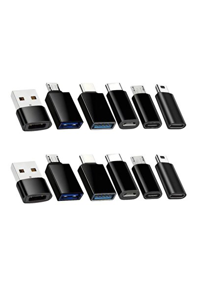 Choice1 محول متعدد الوظائف أسود من 12 قطعة، يحول USB C إلى USB، وUSB C OTG إل...