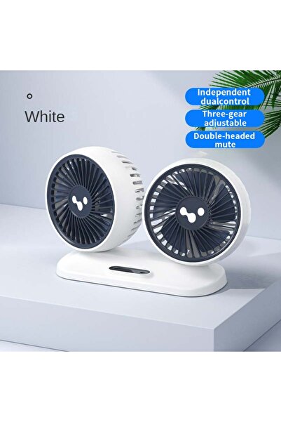 Choice White LEIBOO Car USB Fan Dual Head Cooling Air Fan Independent Switch ...