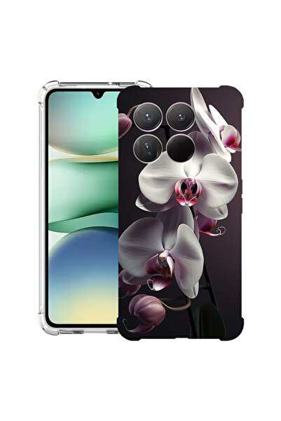 bestcase Husă Antișoc Compatibilă cu Xiaomi 15T, cu Design White Orchid, Colț...