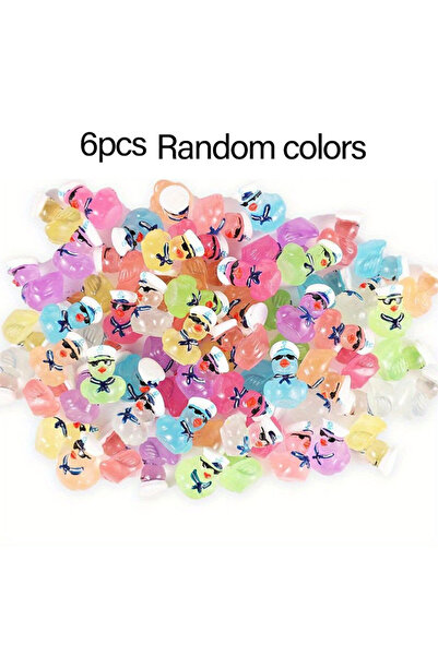 choice2 6pcs Multicolored Mini Resin Cruise Duck With Sunglasses, Glow In The...