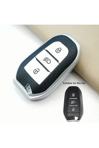 Choice1 Silver 3 Buttons TPU Car Smart Remote Cover Key Fob Case for Peugeot ...