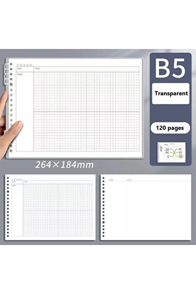 choice2 Transparent 120 Pages B5 Mind Map Notepad Grid Planner Loose Leaf Off...
