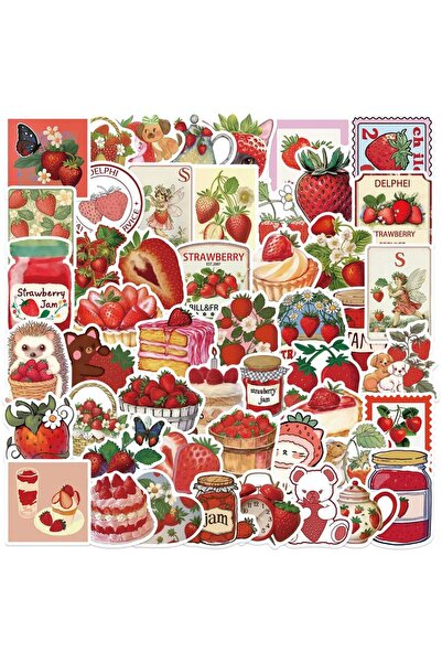 Choice 50PCS 50PCS Strawberry Dessert Stickers Ins Style Graffiti Stickers DI...