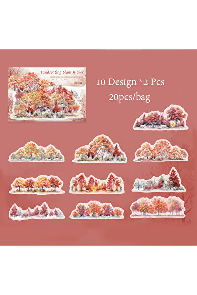choice2 S24127-3 6 أنماط 20 قطعة/كيس مجموعة ملصقات واشي بتصميم أشجار الشجر، إ...