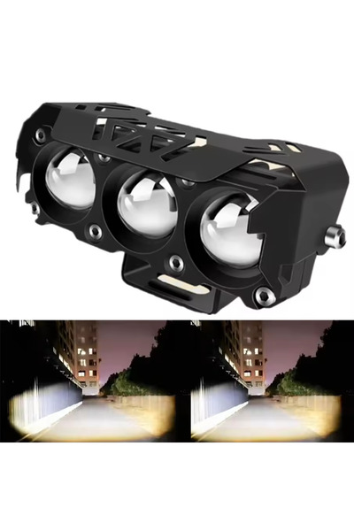 Choice5 White White Motorcycle LED Spot Light Dual Color Hi/Low Beam Fog Lamp...