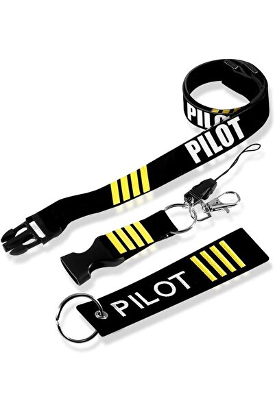 Choice 2 in 1 Pilot Lanyard 4 Stripes for Keys with Detachable Safety Buckle ...
