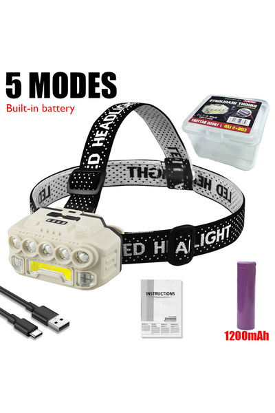 Choice 11LEDs High Power LED Headlamp USB C Rechargeable Headlight 18650 Wate...