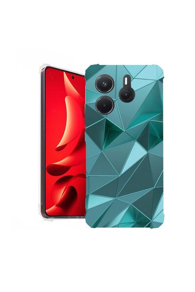bestcase Husă pentru Xiaomi Redmi Note 14 4G, Antișoc 1.5MM, Mozaic Verde, Pr...