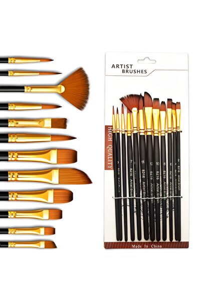 Choice 12pcs Black Mix 12pcs Professional Artist Painting Brush Set - Premium...
