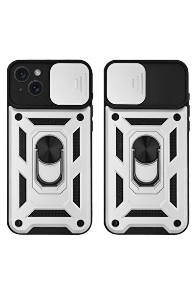 Sonique Θήκη Ring Armor CamPro για Apple iPhone 15 Plus Ασημί