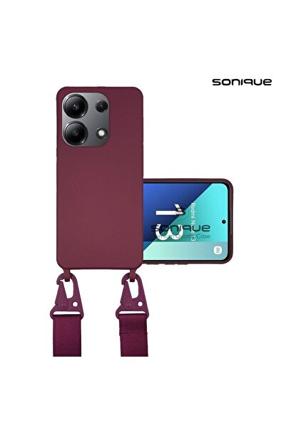 Sonique Θήκη Σιλικόνης με Strap CarryHang Xiaomi Redmi Note 13 4G Μπορντό