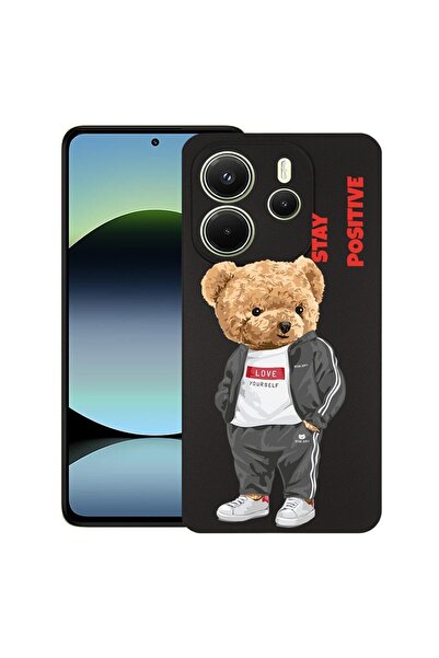 bestcase Калъф за Xiaomi Redmi Note 14, Бъди позитивен - Плюшено мече, Тънък ...