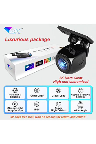 choice2 كاميرا خلفية للسيارة بدقة 2K فائقة الوضوح GcPaSr 1080P بزاوية 200 درج...