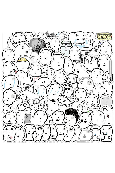 Choice 72pcs All 72pcs Black And White Swollen Eye Blister Cat System Sticker...