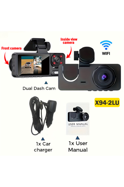 Choice كاميرا سيارة جديدة NONE X94-WIFI-2CAM بدقة 1080P HD مع واي فاي، كاميرا...