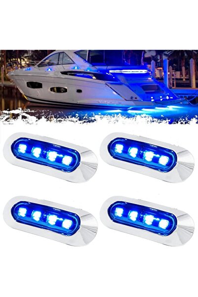 choice2 4pcs Blue light LED Boat Navigation Lights Bow Stern Marine Strip Lig...