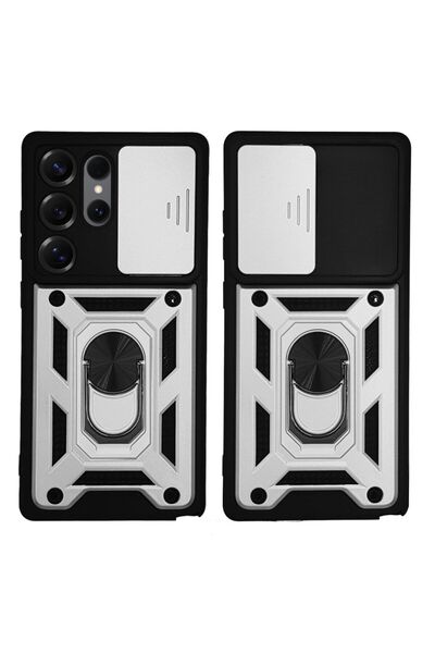 Sonique Θήκη Ring Armor CamPro για Samsung Galaxy S25 Ultra Ασημί
