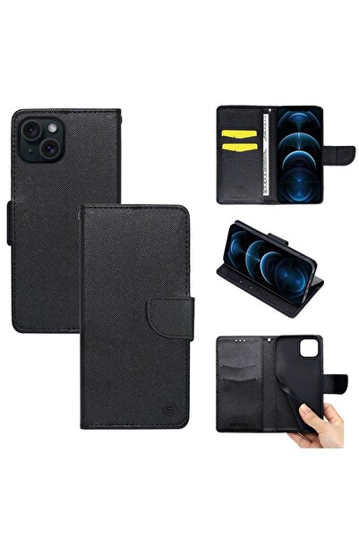 Sonique Θήκη Πορτοφόλι Trend Wallet Apple iPhone 15 Μαύρο