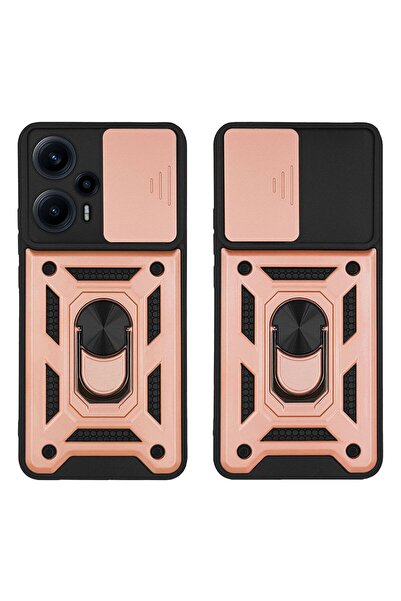 Sonique Θήκη Ring Armor CamPro για Xiaomi Poco F5 5G Ροζ Χρυσό