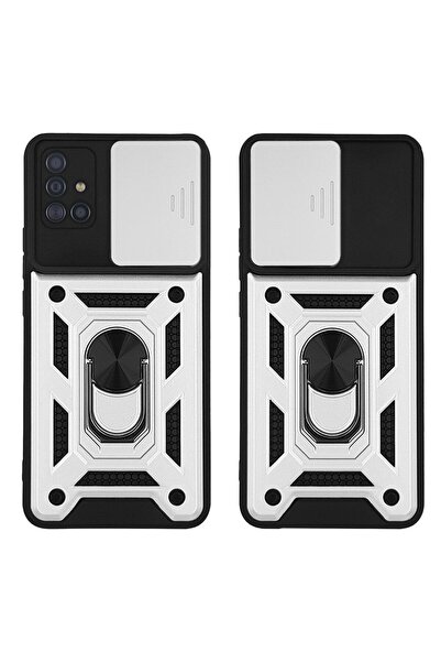 Sonique Θήκη Ring Armor CamPro για Samsung Galaxy A51 Ασημί