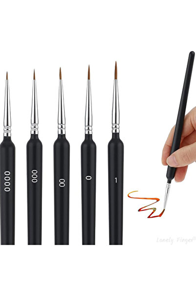 Choice 5PCS Black Round 5/6/11PCS Detail Paint Brushes, Professional Fine Tip...
