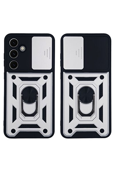 Sonique Θήκη Ring Armor CamPro για Samsung Galaxy S24 FE Ασημί