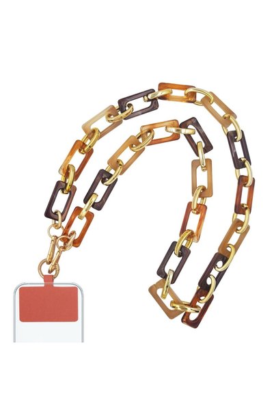 Sonique Κολιέ Λουράκι Elegant Ακρυλικό 115cm για Κινητό Καφέ