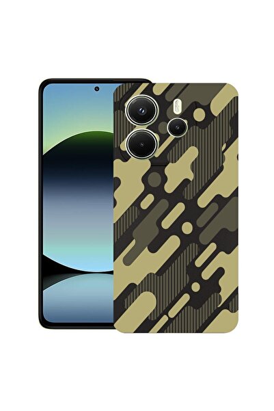 bestcase ¬Æ Husa pentru Xiaomi Redmi Note 14, Green Camouflage, Slim Silicon ...
