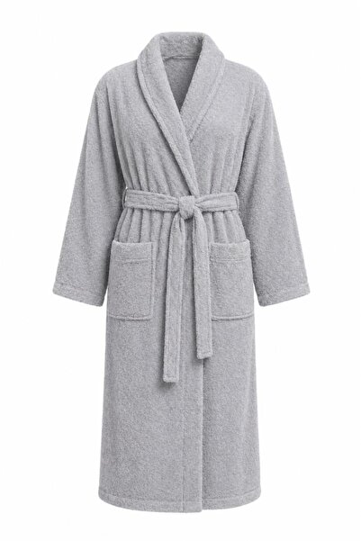 Çeyiz Diyarı Softline 3XL Size Belted Bathrobe Gray