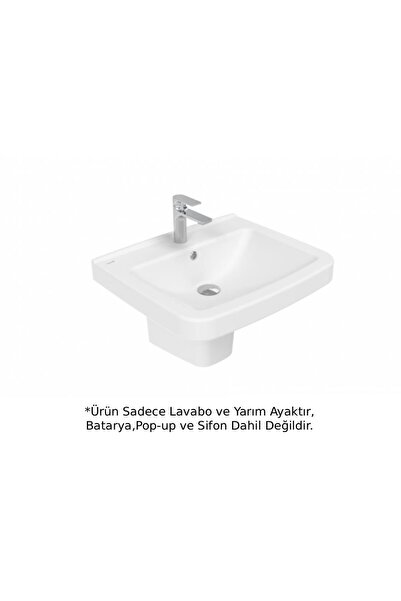 Creavit LR060 Lara Yarım Ayaklı Lavabo 60 cm Beyaz