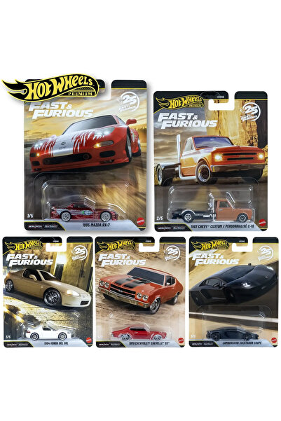 HOT WHEELS Premium Fast Furious 25. Year Set Mazda Rx 7 Lamborghini Aventador...