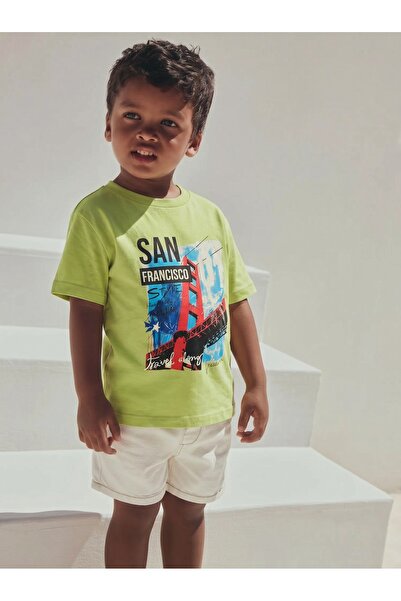 Tinymuyt Boy's Printed Combed Cotton Tshirt Green