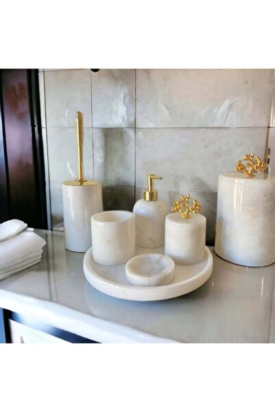 Home lüks 7li beyaz banyo seti