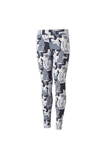 Puma Youth Girls Essentials+ STREET ART Printed Leggings - Black