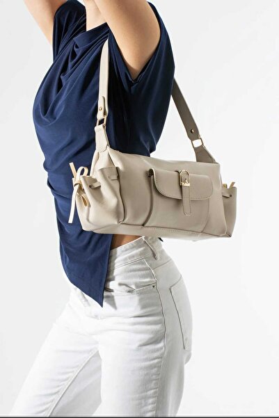 Generic Brand Marino Model Women's Hand and Shoulder Bag with Pockets, Tan