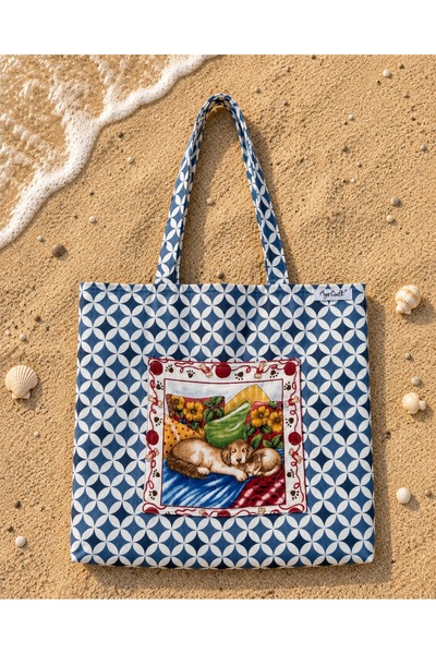 Ays Quilt Cepli Plaj Çantası – Hafif ve Geniş İç Hacimli Tote Bag