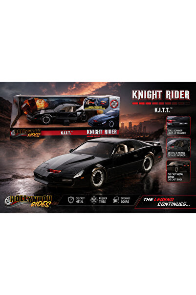 Cici Oyuncak Efsane Kara Şimşek Knight Rider 1982 Pontiac Model Araba 1:24 Ölçek