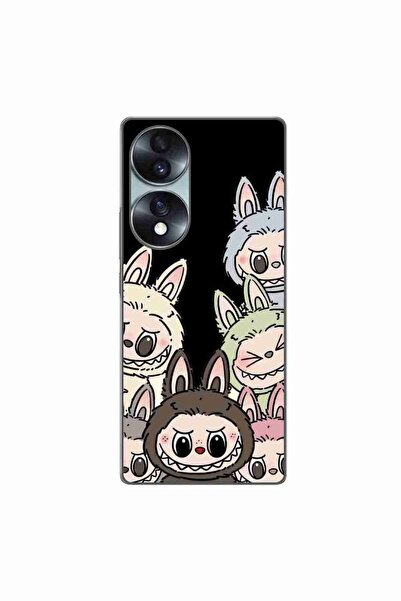 OEM Husa compatibila cu Honor 70 Silicon Gel Tpu Model Labubu Pattern Black