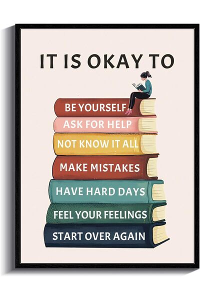 ALAYRA International Inspirational Classroom Poster Wall Art with Outer Frame...